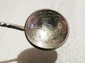 Старинна сребърна лъжица за захар, шекер с турска монета,османска монета,тугра, тура сребро, снимка 6