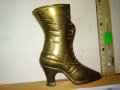 Старо ГОЛЯМО КОЛЕКЦИОНЕРСКО КРАСИВО ШАРМАНТНО БРОНЗОВО ДАМСКО БОТУШЧЕ - ВАЗА МАЙСТОРСКА РАБОТА 42754, снимка 3