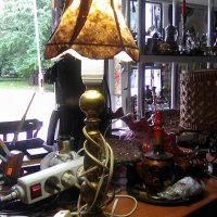 Настолна месингова лампа с абажур, снимка 3 - Други ценни предмети - 36959844