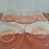 антикварни чинии цветно стъкло , снимка 2 - Антикварни и старинни предмети - 26637331