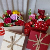 Налични кутии с бонбони,рози ,ароматни цветя, снимка 8 - Декорация за дома - 32955674
