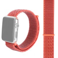 Текстилна каишка band Apple Watch 7, 6, 5, 4, 3 - велкро apricot цвят, снимка 1 - Смарт часовници - 32357544