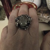 Бутиков сребърен пръстен с естествен аквамарин , снимка 5 - Пръстени - 39723082