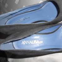Дамски черни обувки Annalisa, снимка 4 - Дамски обувки на ток - 28760635