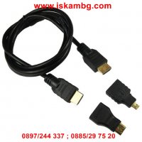3 в 1 HDMI към Mini HDMI/Micro HDMI/HDMI, снимка 6 - Кабели и адаптери - 28527906