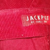 Дизайнерски червени джинси "Jackpot" by Carly Gry / голям размер, снимка 6 - Панталони - 14225321