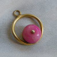 Позлатен сребърен медальон с рубелит, снимка 5 - Колиета, медальони, синджири - 37517906