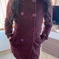 Палто цвят бордо, Radeks, размер М, снимка 5 - Палта, манта - 38896073