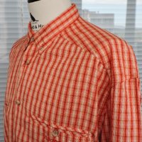 SCHOFFEL Enzo Men`s Orange/Beige Checked Long Sleeve Outdoor  Shirt - мъжка  риза с дълъг ръкав 2XL, снимка 10 - Ризи - 44015844