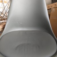 Трапезен стол пластмасов/сив кожа 2 броя комплект Beatty внос от Германия, снимка 6 - Столове - 32240115