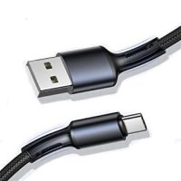 Кабел Type C - USB M/M къс 32см Digital One SP00623 ls-05 tc оплетка, метални букси, снимка 1 - USB кабели - 39487160