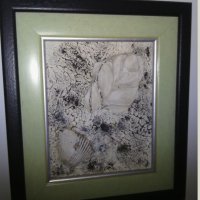 Декоративно пано " Черно и бяло", рисувани морски камъчета, снимка 1 - Пана - 35280524