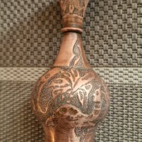 Медна кована ваза с животни., снимка 6 - Вази - 43477257