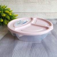 2236 Кръгла кутия за храна с 3 отделения Smart BPA FREE, снимка 2 - Кутии за храна - 33115940