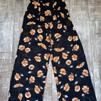 Летен нов прохладен ефирен панталон с широк крачол флорален десен с цветя , снимка 12 - Панталони - 36937516