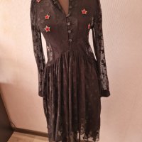 Нова елегантна черна рокля тюл и дантела - 35,00лв., снимка 1 - Рокли - 43232999
