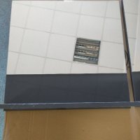 Огледало с етажерка за стена MDF сив висок гланц -30%, снимка 2 - Огледала - 35207736