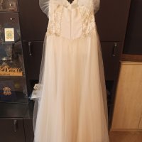 Продавам сватбена рокля - цвят екрю, снимка 7 - Рокли - 36842908