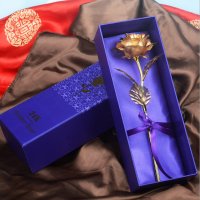 Промо! Оригинална позлатена роза 24К роза + кутия, снимка 1 - Декорация за дома - 27934488