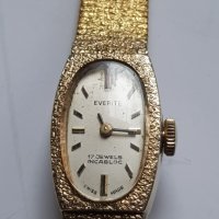 Дамски позлатен механичен часовник Everite 17 Jewels Incablo, снимка 3 - Антикварни и старинни предмети - 39080611