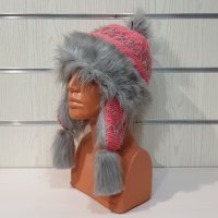Нова зимна пухкава шапка с помпон тип ушанка, снимка 6 - Шапки - 35463091