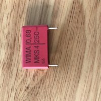 Кондензатори WIMA MKS4 0,68uF/250V с полиестерен диелектрик, снимка 1 - Друга електроника - 36614803