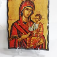 Голяма икона на Пресвета Майка Богородица Закрилница - Модел Б - ръчна изработка, снимка 5 - Икони - 37628761