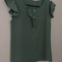 Блузка в зелено, снимка 3 - Корсети, бюстиета, топове - 38042812