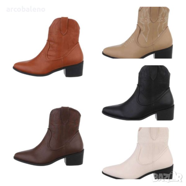 Дамски уестърн и байкърски ботуши, 5цвята, снимка 1