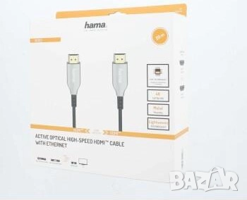 Оптичен активен кабел HAMA Optical, HDMI мъжко - HDMI мъжко, Ethernet, 18 Gbit/s, 20м, снимка 1