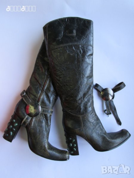 Високи кожени ботуши ръчна изработка Gianni Barbato, снимка 1