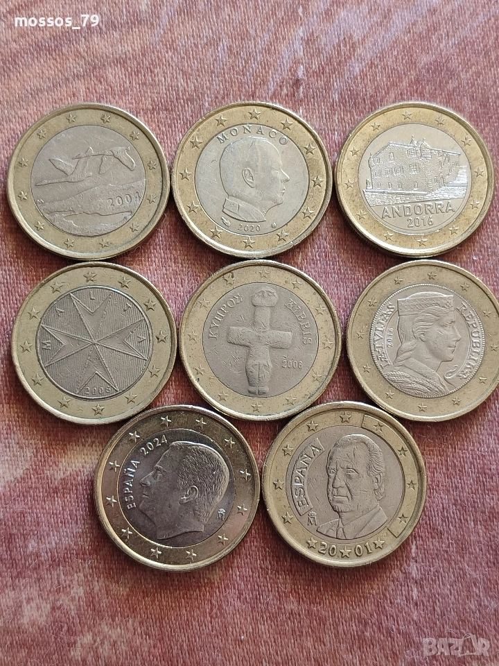 8 монети 1€, снимка 1