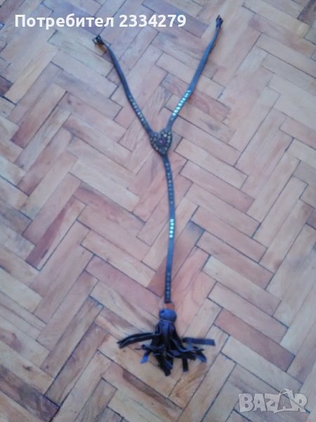 Конска нагръдна украса,стара изработена ръчно от сарач., снимка 1