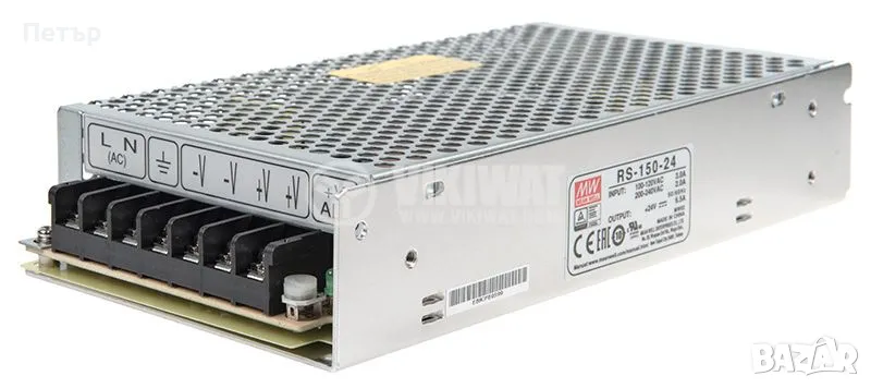 Импулсно захранване Meanwell 6.5A/24VDC, 156W, RS-150-24, снимка 1