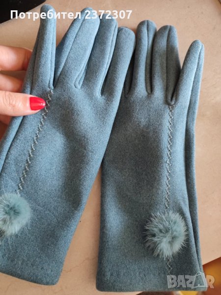 нови ръкавици кашмирени зелени , снимка 1