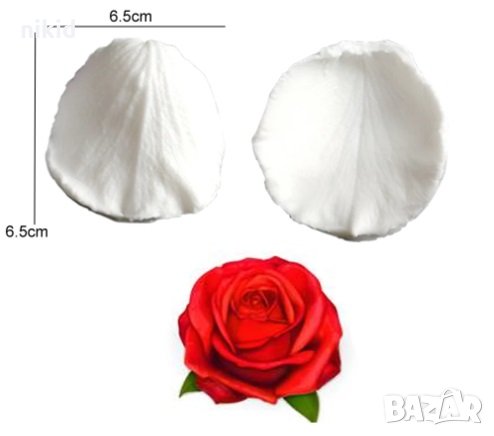 2 Обли листа листо за направа на роза цвете силиконов молд вейнър фондан торта декор , снимка 1