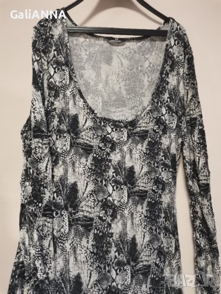 ДЪЛГА НМ РОКЛЯ В ЧЕРНО И БЯЛО XL , снимка 1