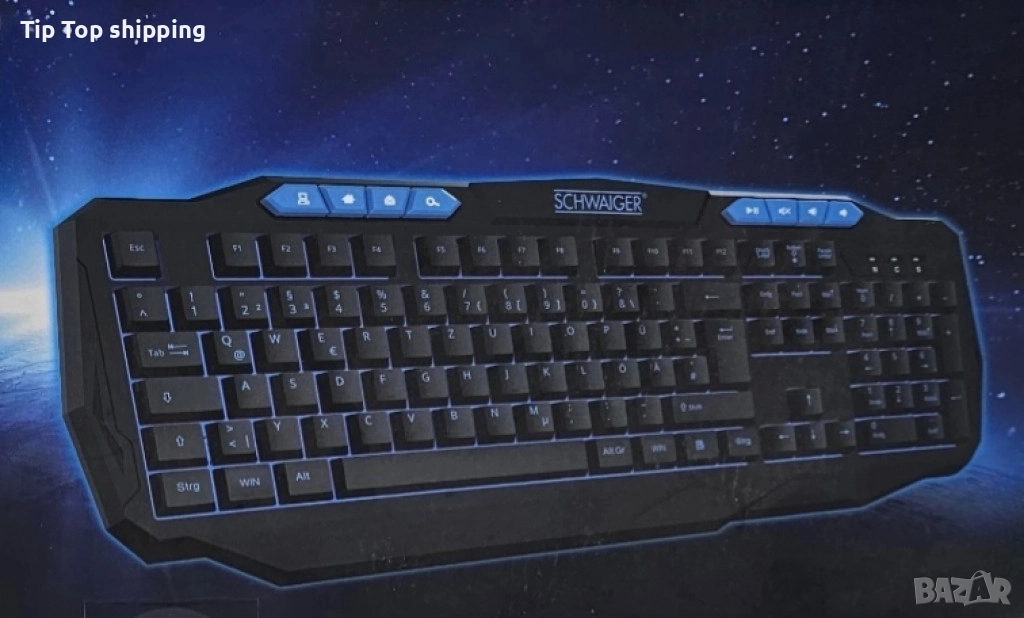 Гейминг клавиатура със синя подстветка, снимка 1