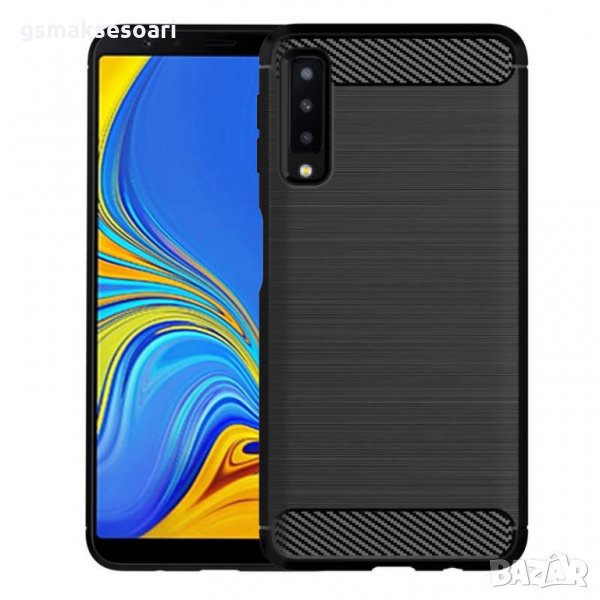 Samsung Galaxy A7 2018 - Удароустойчив Кейс Гръб CARBON, снимка 1
