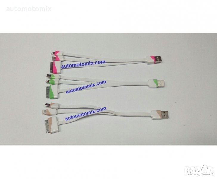 КАБЕЛ ЗА USB С ТРИ НАКРАЙНИКА ЗА ЗАРЕЖДАНЕ , снимка 1