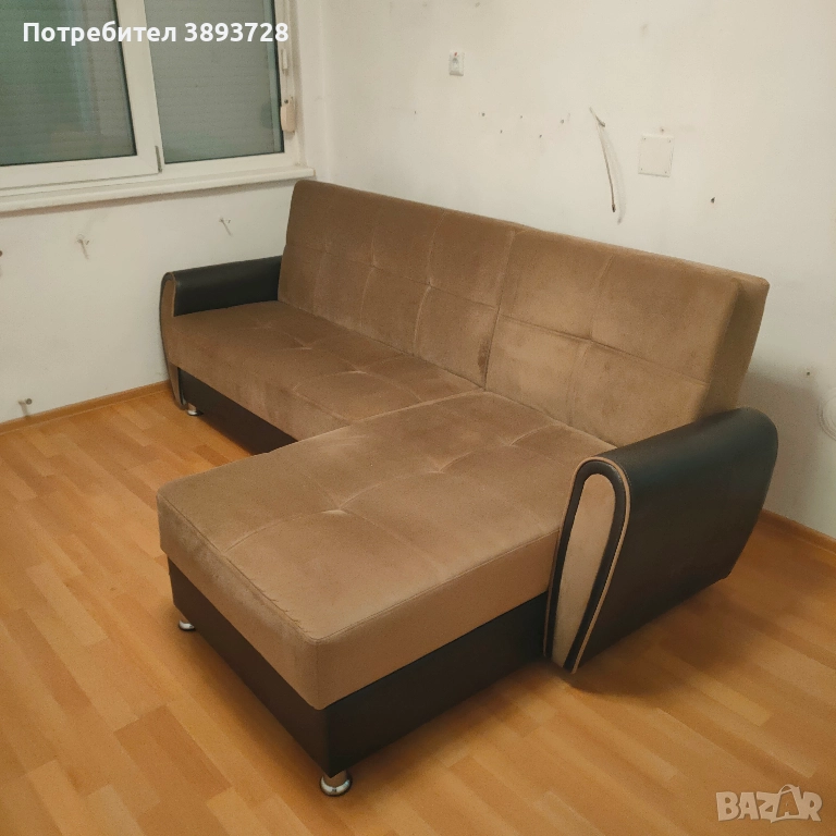 Разтегателен Диван с лежанка, снимка 1
