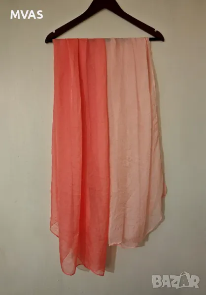 Нови пролетни воалени шалове коралово розов и светло розов, снимка 1