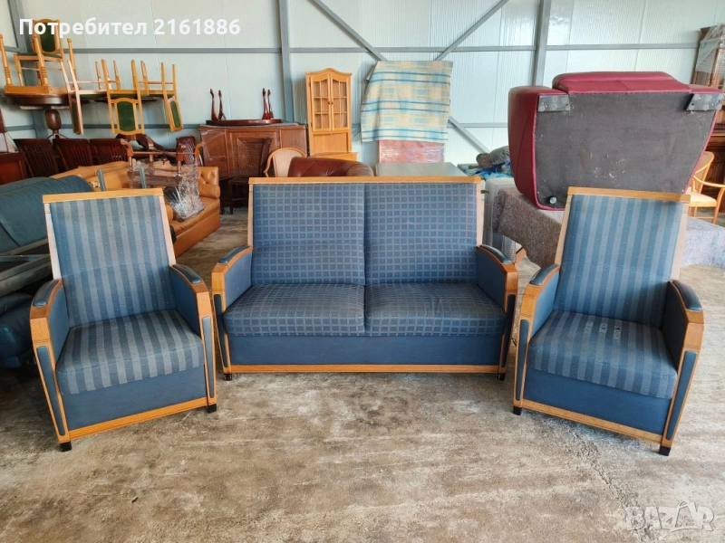 Комплект от диван двойка с два фотьойла , снимка 1