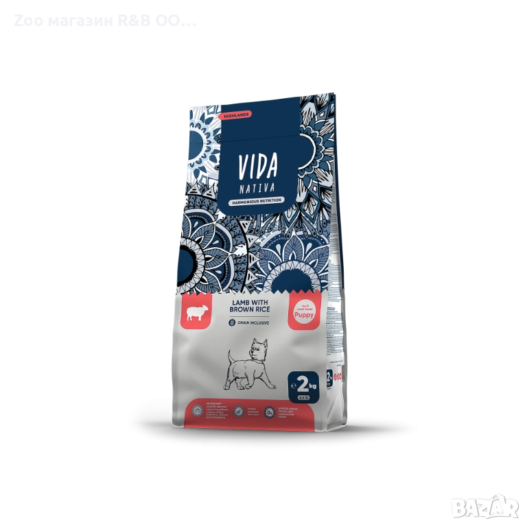 Vida Nativa храна за подрастващи кученца от мини породи с Агнешко и Кафяв Ориз 2кг., снимка 1