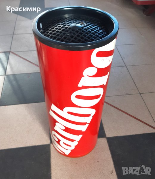 Метално кошче за отпадъци и  пепелник Marlboro, снимка 1