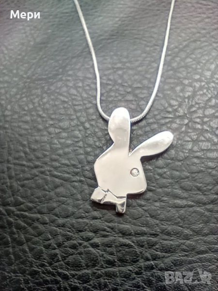 Сребърно колие Плейбой, снимка 1