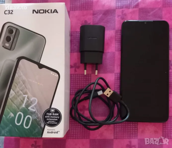 NOKIA C32 Black 6.50 ", 64 GB, RAM 4 GB, 50+2 MP, снимка 1