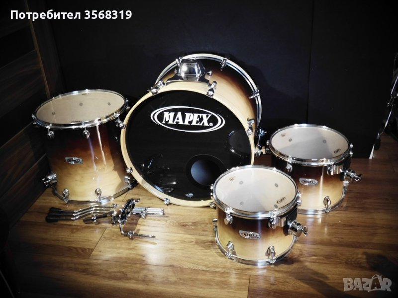 Барабани Mapex Pro M | 22" каса, 12" и 13" томове и 16" флор с калъфи, снимка 1