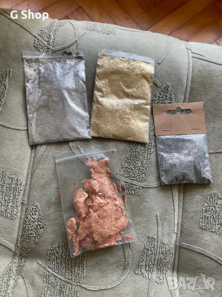 Сребърен брукат златни за нокти злато за нокти , снимка 1