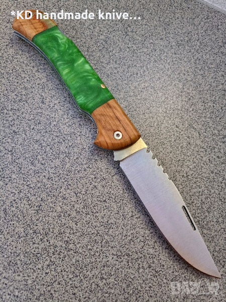 Сгъваем нож ръчно изработен от D2 стомана, снимка 1